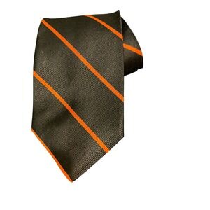 Princeton University Store Mens Vintage Repp Stripe Tie Orange Black Collegiate